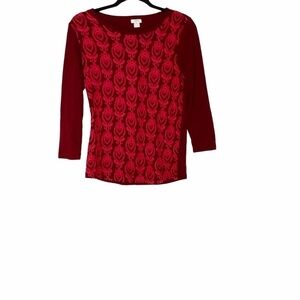 J. CREW burgundy blouse. Size S